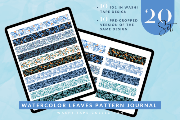 Download Watercolor Leaves Pattern Journal Washi - Leaves pattern Collection