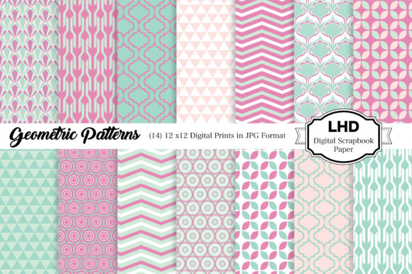 Download Digital Paper Geometric Scrapbook Paper - Paper Collection