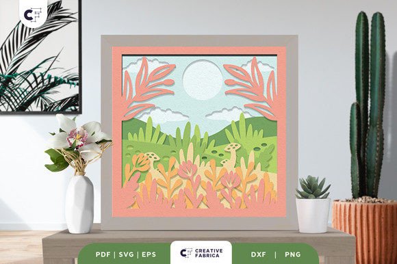 Download Blooming Park 3D Shadow Box Paper Cut - Paper Collection