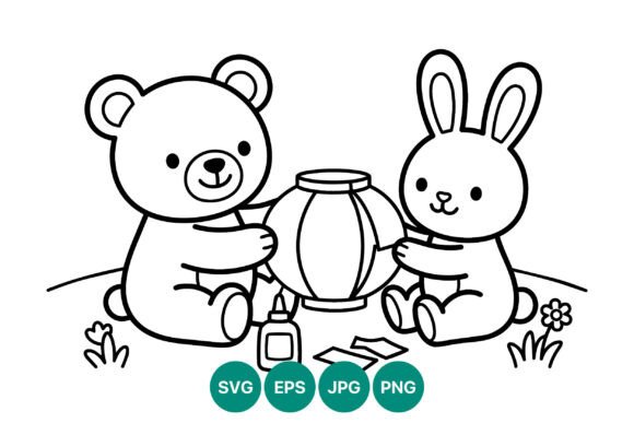 Download Cute Bear and Rabbit Crafting Paper - Paper Collection