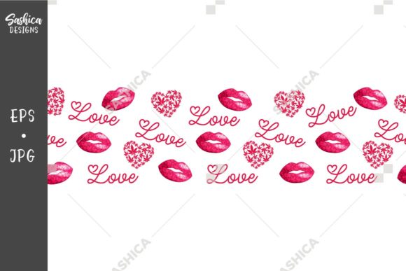 Download Heart Lips Pot Leaves Pattern Border - Premium Resources