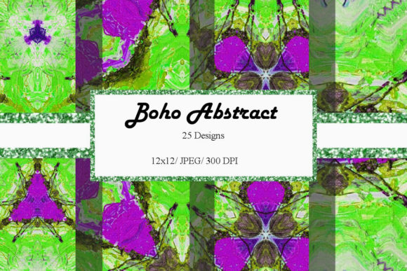 Download Boho Abstract 12x12 Digital Paper Neon - Paper Collection