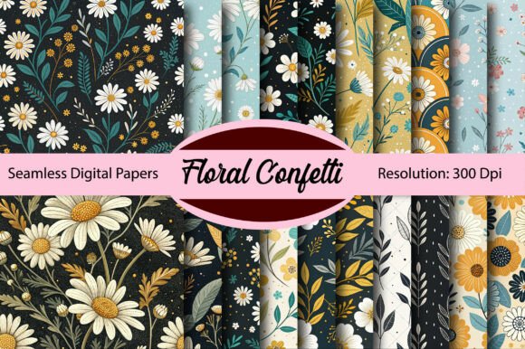 Download FLORAL CONFETTI Seamless Digital Paper - Paper Collection
