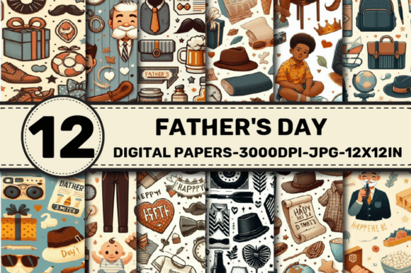 Download Father's Day Pattern Digital Papers - Paper Collection