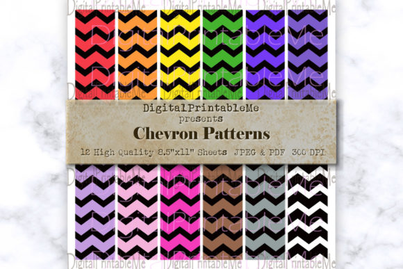Download Black Chevron Zigzag Digital Paper Pack - Paper Collection
