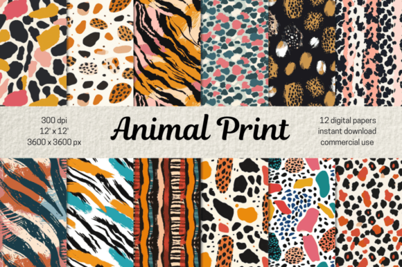 Download Modern Animal Print Scrapbooking Papers - Paper Collection