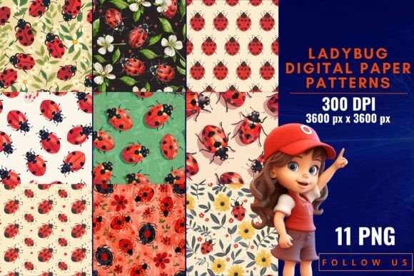 Download Ladybug Digital Paper Patterns - Paper Collection