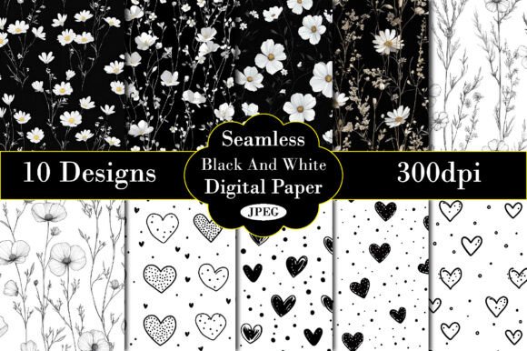 Download Black and White Background Digital Paper - Paper Collection