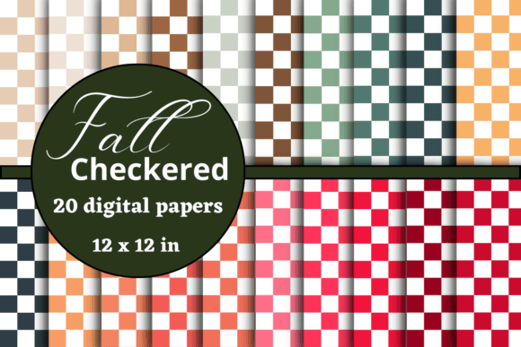 Download Fall / Autumn Checkered Digital Papers - Paper Collection