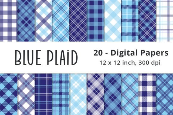 Download Seamless Blue Plaid Scrapbook Paper - Paper Collection