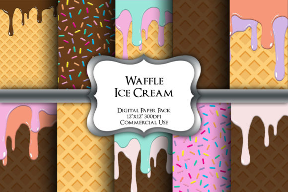 Download Ice Cream Cone Digital Paper Pack - Paper Collection