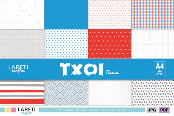 Download Red and Blue Geometric Scrapbook Paper - Paper Collection