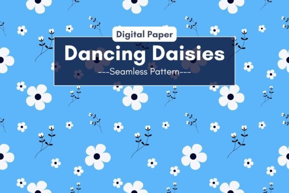 Download Daisy Flowers on Blue Paper Pattern - Paper Collection