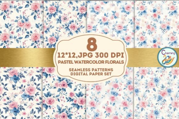 Download Seamless Paper: Pastel Watercolor Floral - Paper Collection