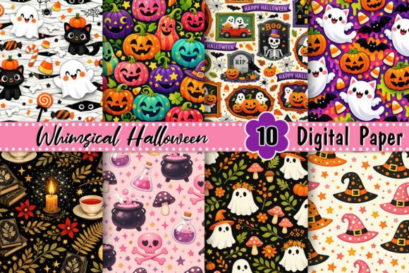 Download Whimsical Halloween Digital Paper - Paper Collection
