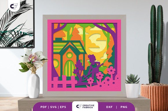 Download Blooming Garden 3D Shadow Box Paper Cut - Paper Collection
