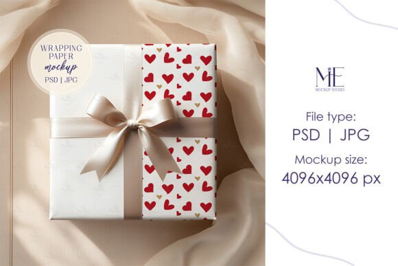 Download Wrapping Paper Mockup, Gift Paper Mockup - Premium Resources