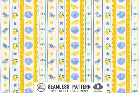 Download Italian Summer Pattern Coast Lemon Paper - Paper Collection
