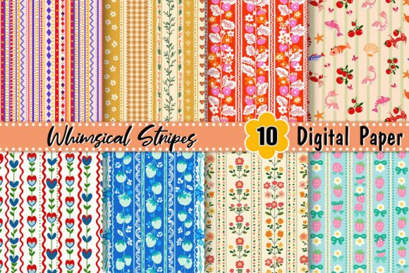 Download Whimsical Stripes Digital Paper - Paper Collection