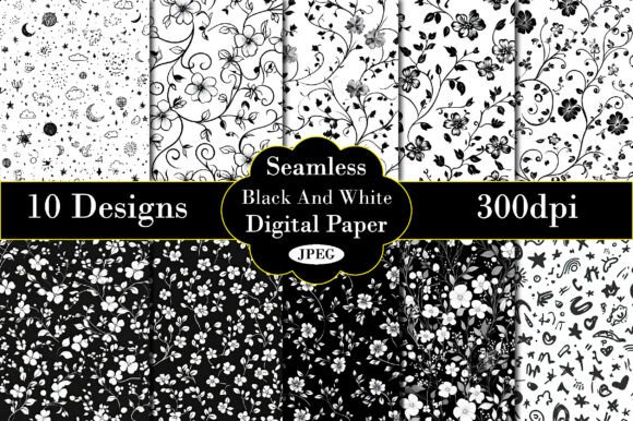 Download Black and White Background Digital Paper - Paper Collection