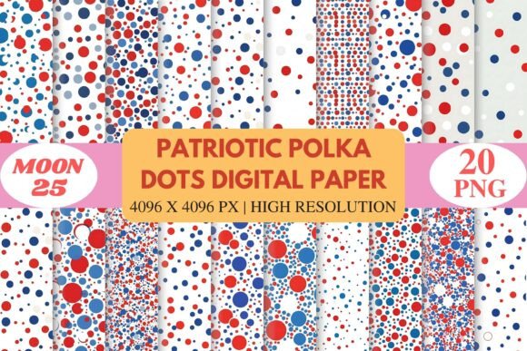 Download Patriotic Polka Dots Digital Paper - Paper Collection