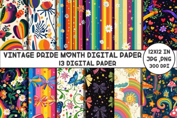 Download Vintage Pride Month Digital Paper - Paper Collection