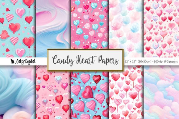 Download Candy Heart Scrapbooking Papers - Paper Collection