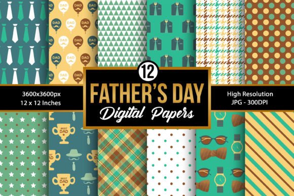 Download Father's Day Pattern Digital Papers - Paper Collection