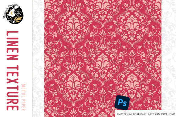 Download Free Linen Digital Paper with Damask - Paper Collection