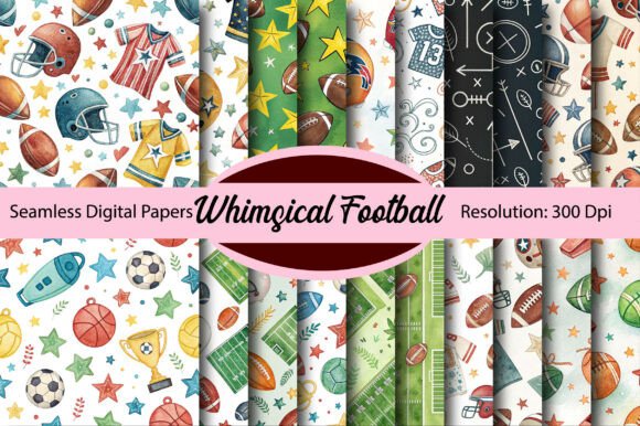 Download Whimsical Football Digital Paper - Paper Collection