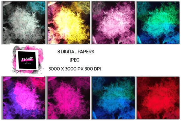 Download Grunge Digital Scrapbooking Papers Set - Paper Collection