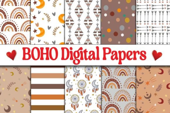Download Boho Pattern Digital Papers Bundle - Paper Collection