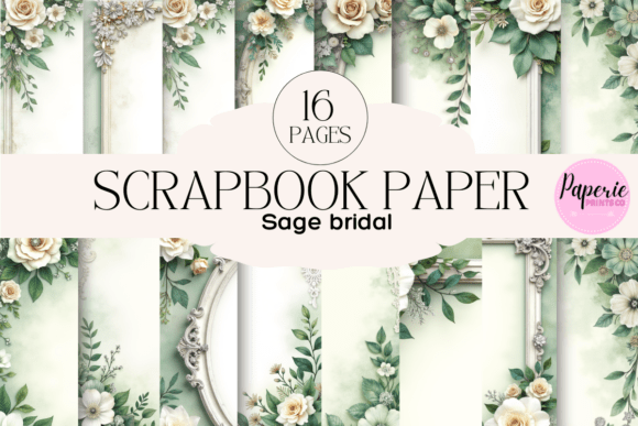 Download Sage Bridal Scrapbook Paper - Paper Collection